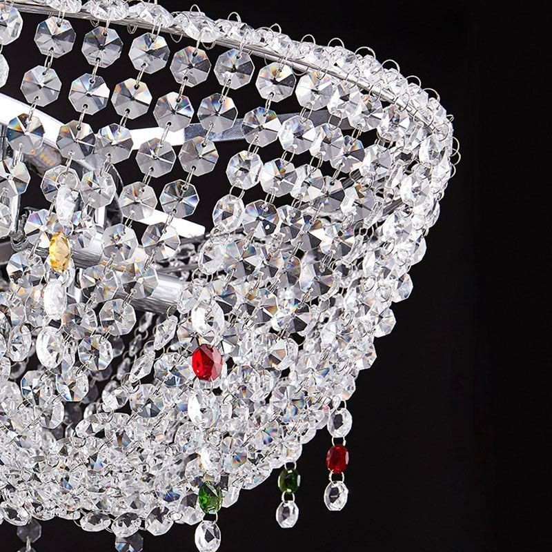 Lámpara colgante de cristal moderna de lujo ovalada para techo