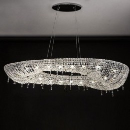 Lámpara colgante de cristal moderna de lujo ovalada para techo