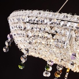 Lámpara colgante de cristal moderna de lujo ovalada para techo