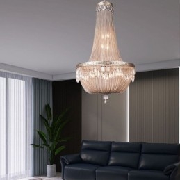 Lámpara colgante con borlas, estilo retro americano, de aluminio dúplex, con cadena, para techo.