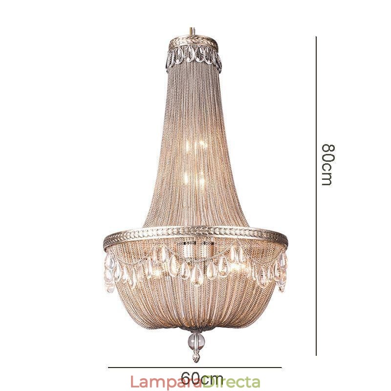 Lámpara colgante con borlas, estilo retro americano, de aluminio dúplex, con cadena, para techo.