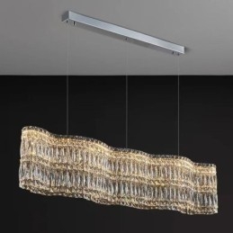 Lámpara colgante de cristal larga, lámpara de techo decorativa de lujo