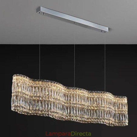 Lámpara colgante de cristal larga, lámpara de techo decorativa de lujo Lámpara colgante de cristal larga, lámpara de techo decorativa de lujo