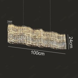Lámpara colgante de cristal larga, lámpara de techo decorativa de lujo