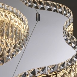 Lámpara colgante de cristal larga, lámpara de techo decorativa de lujo
