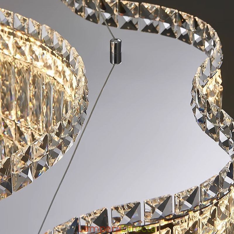 Lámpara colgante de cristal larga, lámpara de techo decorativa de lujo