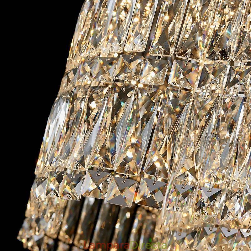 Lámpara colgante de cristal larga, lámpara de techo decorativa de lujo
