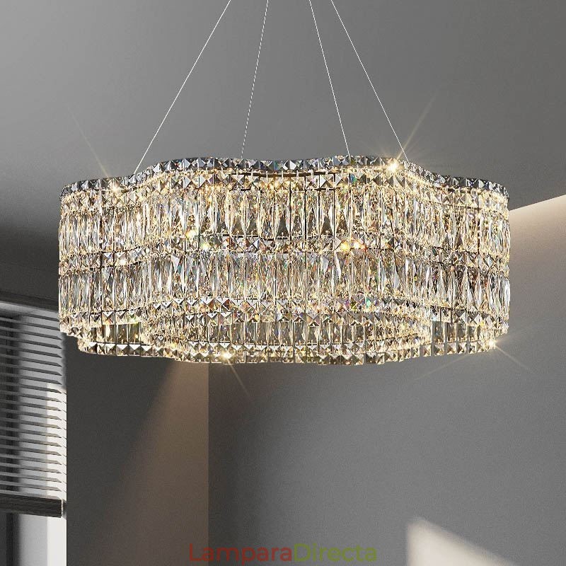 Lámpara de techo de cristal moderna y sencilla con decoración colgante.