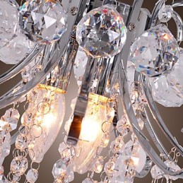 Lámpara de araña moderna contemporánea de cristal estilo mini de metal galvanizado con montaje empotrado