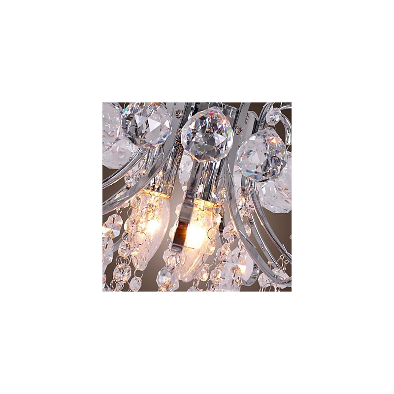 Lámpara de araña moderna contemporánea de cristal estilo mini de metal galvanizado con montaje empotrado