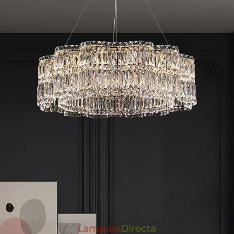 Lámpara de techo de cristal moderna y sencilla con decoración colgante.