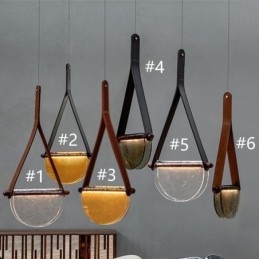 Lámpara colgante moderna minimalista con cinturón de cristal para techo
