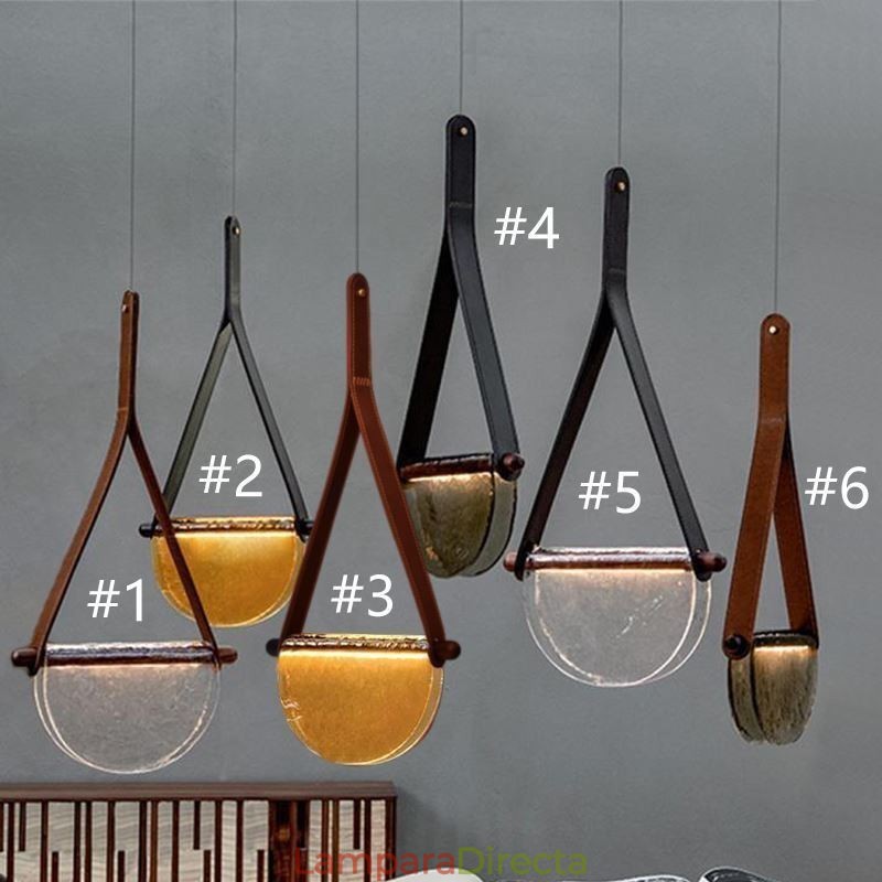 Lámpara colgante moderna minimalista con cinturón de cristal para techo