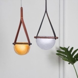 Lámpara colgante moderna minimalista con cinturón de cristal para techo