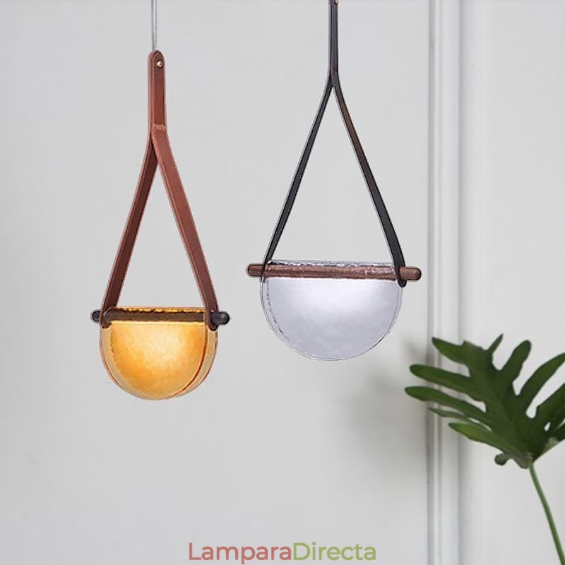 Lámpara colgante moderna minimalista con cinturón de cristal para techo