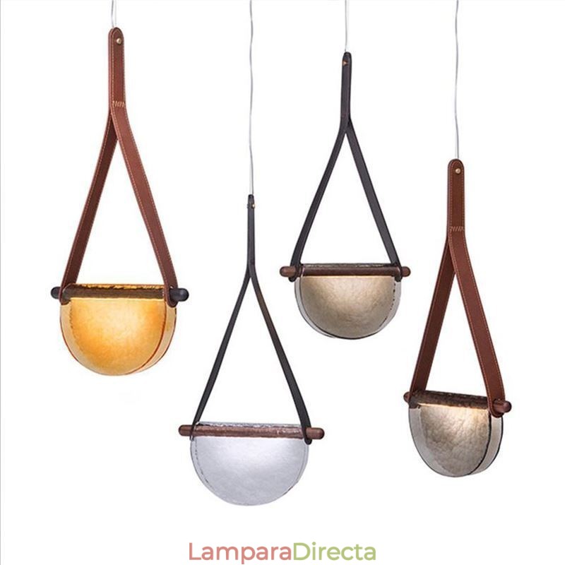 Lámpara colgante moderna minimalista con cinturón de cristal para techo