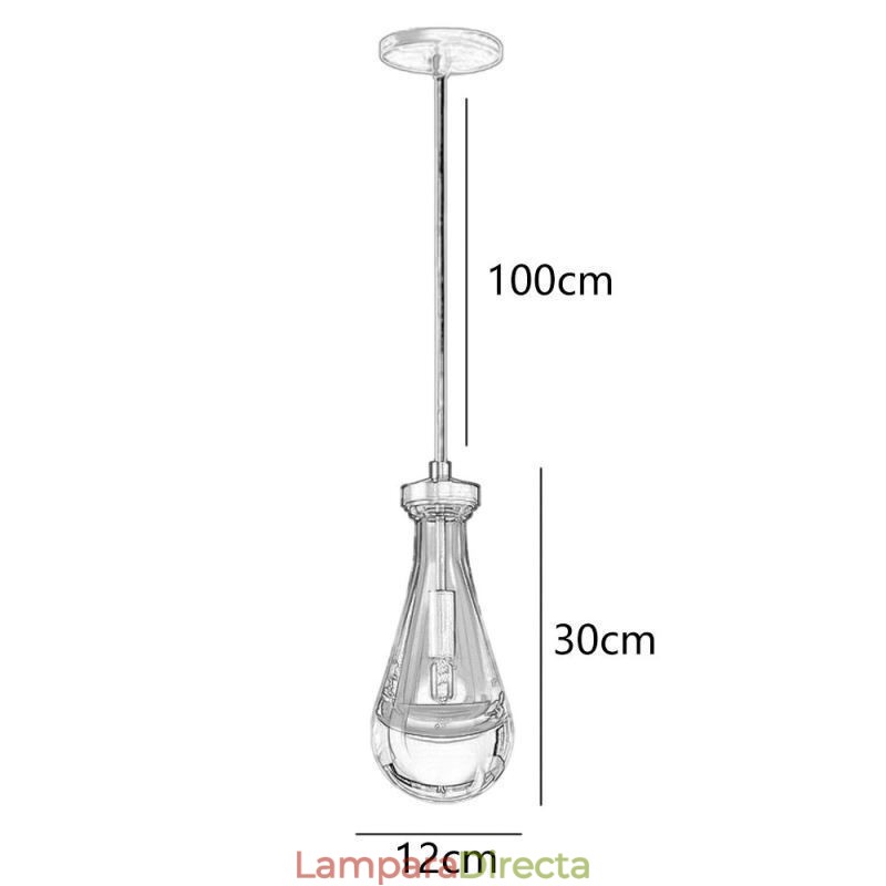 Lámpara colgante de gota de agua, moderna lámpara de techo minimalista de cobre con arte