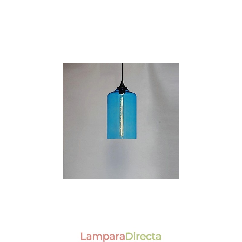 Lámpara colgante con diseño de botella, 1 luz, con pintura de hierro concisa