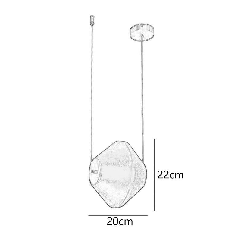 Lámpara colgante moderna simple de un solo cristal, pequeña lámpara de techo