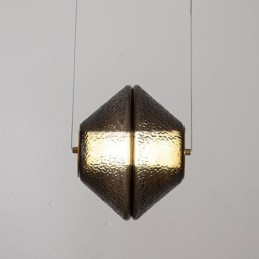 Lámpara colgante moderna simple de un solo cristal, pequeña lámpara de techo