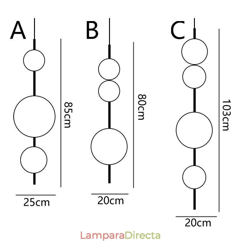Lámpara colgante moderna minimalista con forma de molécula de frijoles mágicos.