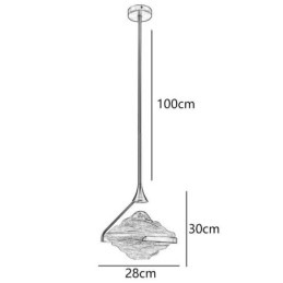 Lámpara colgante moderna minimalista de hierro forjado y cristal de lava.