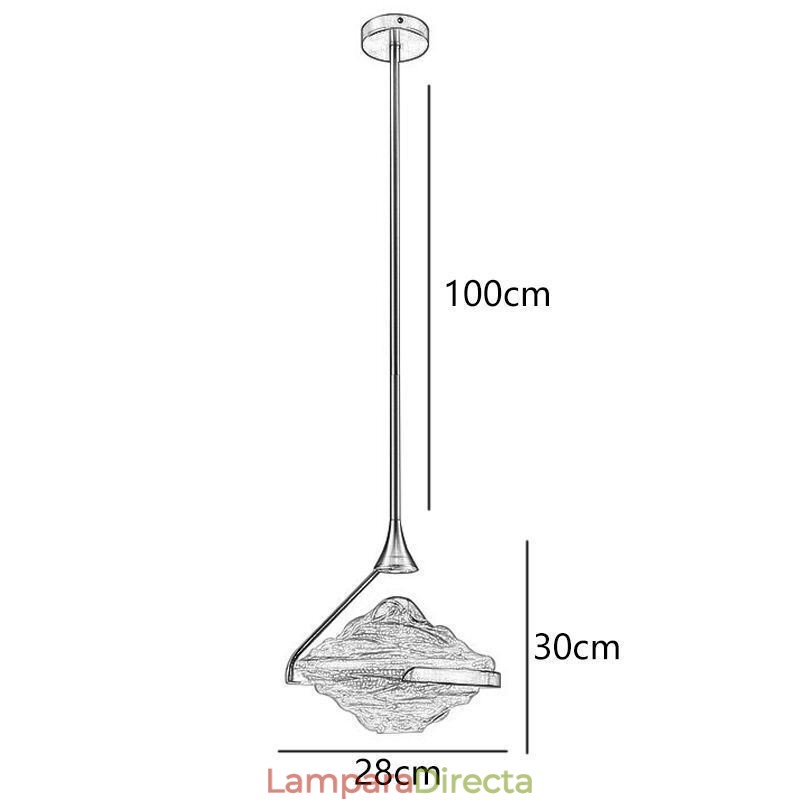 Lámpara colgante moderna minimalista de hierro forjado y cristal de lava.