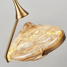 Lámpara colgante moderna minimalista de hierro forjado y cristal de lava.