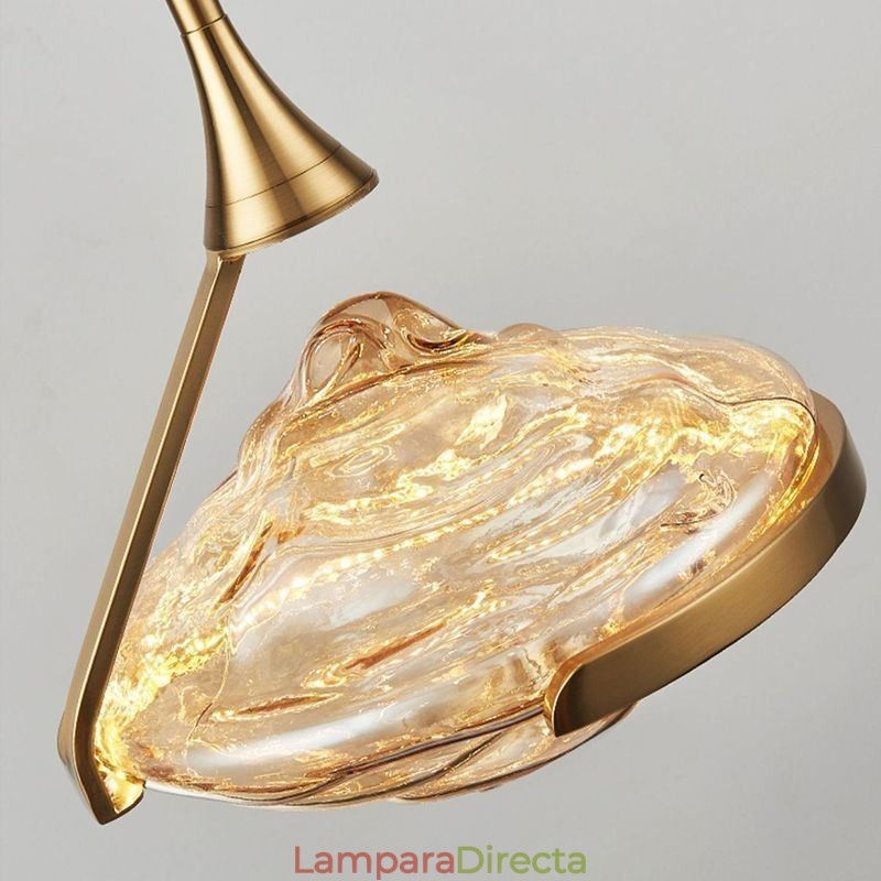 Lámpara colgante moderna minimalista de hierro forjado y cristal de lava.