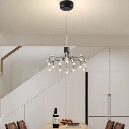 Lámpara colgante nórdica creativa blanca natural, 14 luces