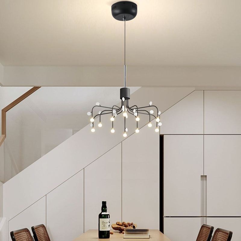 Lámpara colgante nórdica creativa blanca natural, 14 luces