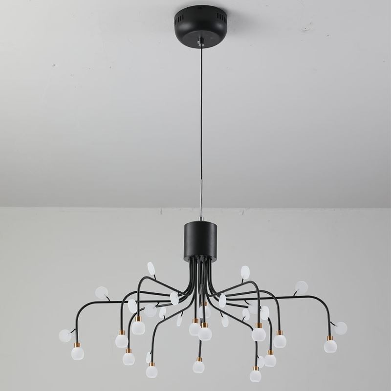 Lámpara colgante nórdica creativa blanca natural, 14 luces