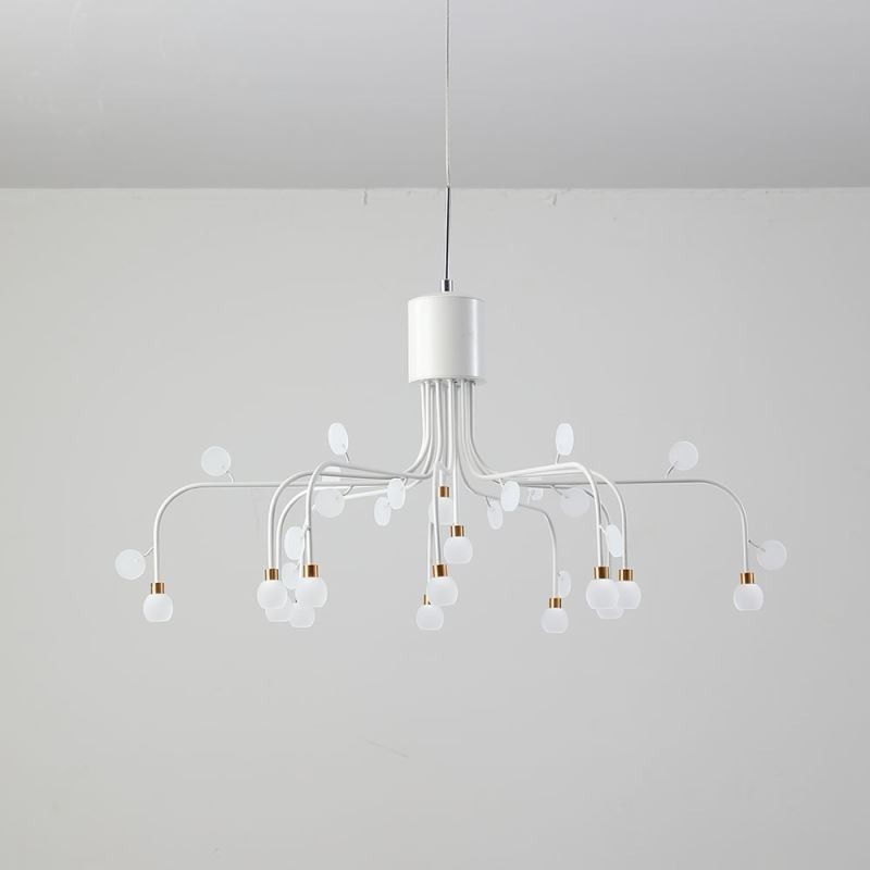 Lámpara colgante nórdica creativa blanca natural, 14 luces