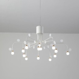 Lámpara colgante nórdica creativa blanca natural, 14 luces