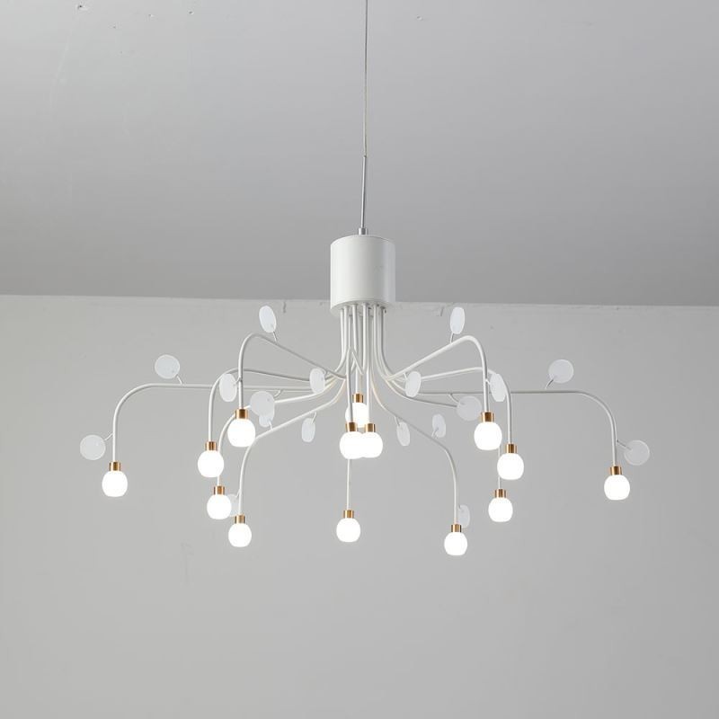 Lámpara colgante nórdica creativa blanca natural, 14 luces