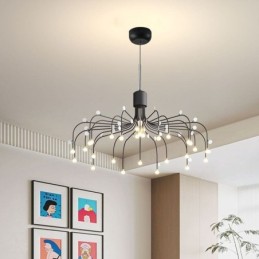 Lámpara colgante nórdica creativa blanca natural, 30 luces