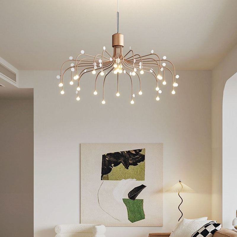 Lámpara colgante nórdica creativa blanca natural, 30 luces