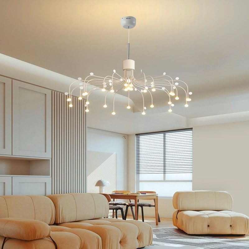 Lámpara colgante nórdica creativa blanca natural, 30 luces