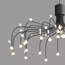 Lámpara colgante nórdica creativa blanca natural, 30 luces