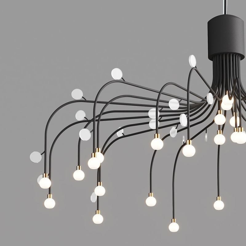 Lámpara colgante nórdica creativa blanca natural, 30 luces