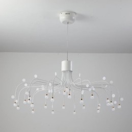 Lámpara colgante nórdica creativa blanca natural, 30 luces