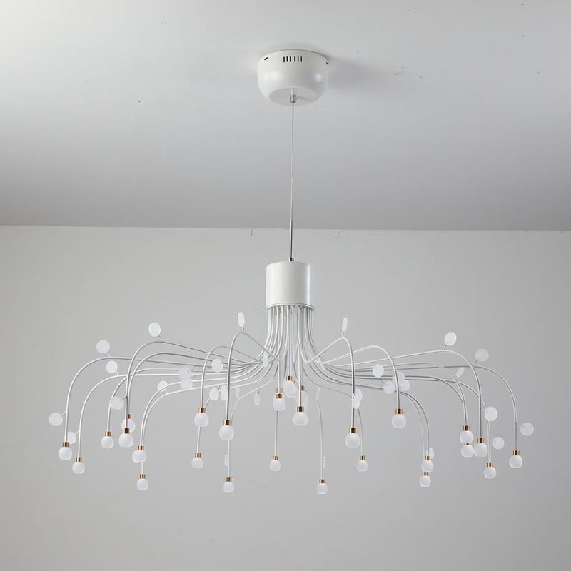Lámpara colgante nórdica creativa blanca natural, 30 luces