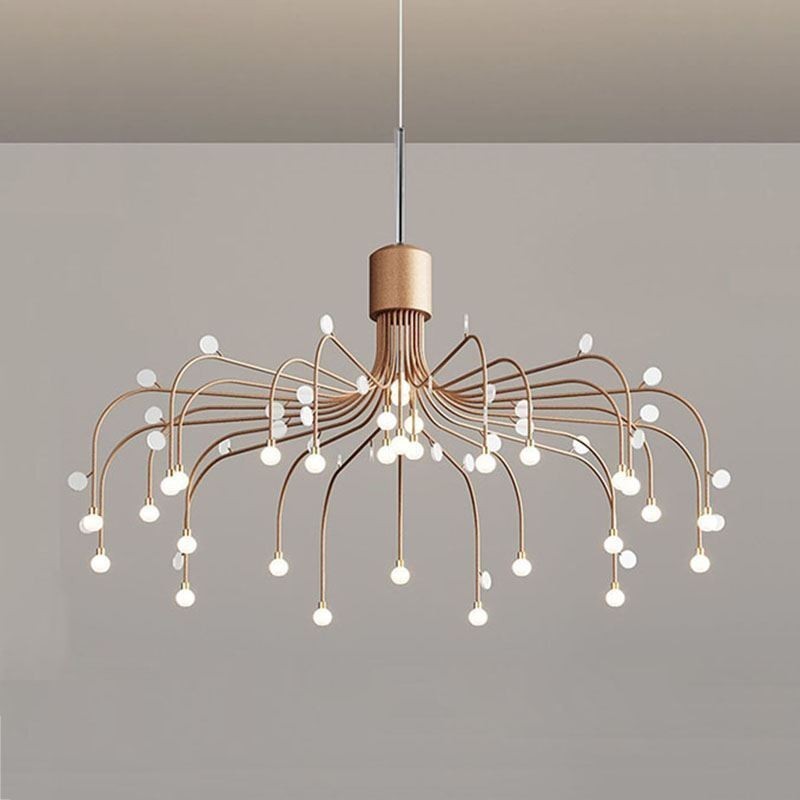 Lámpara colgante nórdica creativa blanca natural, 30 luces
