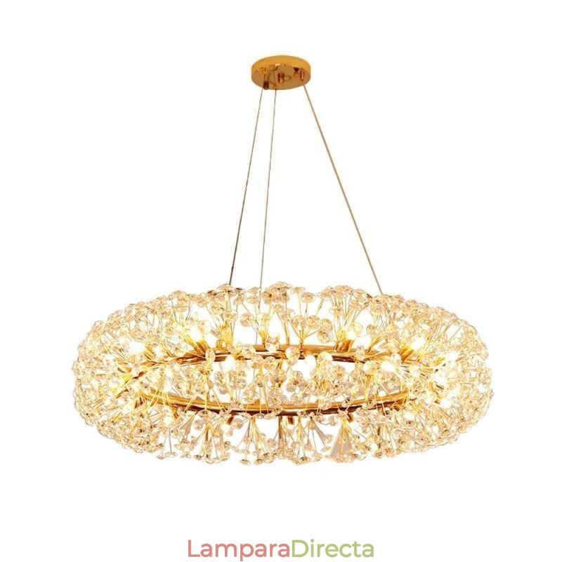 Lámpara colgante moderna minimalista de hierro forjado circular con forma de flor de sol.