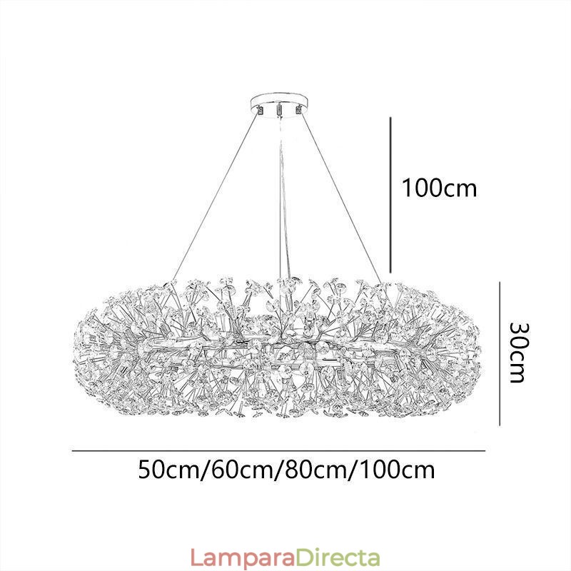 Lámpara colgante moderna minimalista de hierro forjado circular con forma de flor de sol.