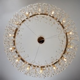 Lámpara colgante moderna minimalista de hierro forjado circular con forma de flor de sol.