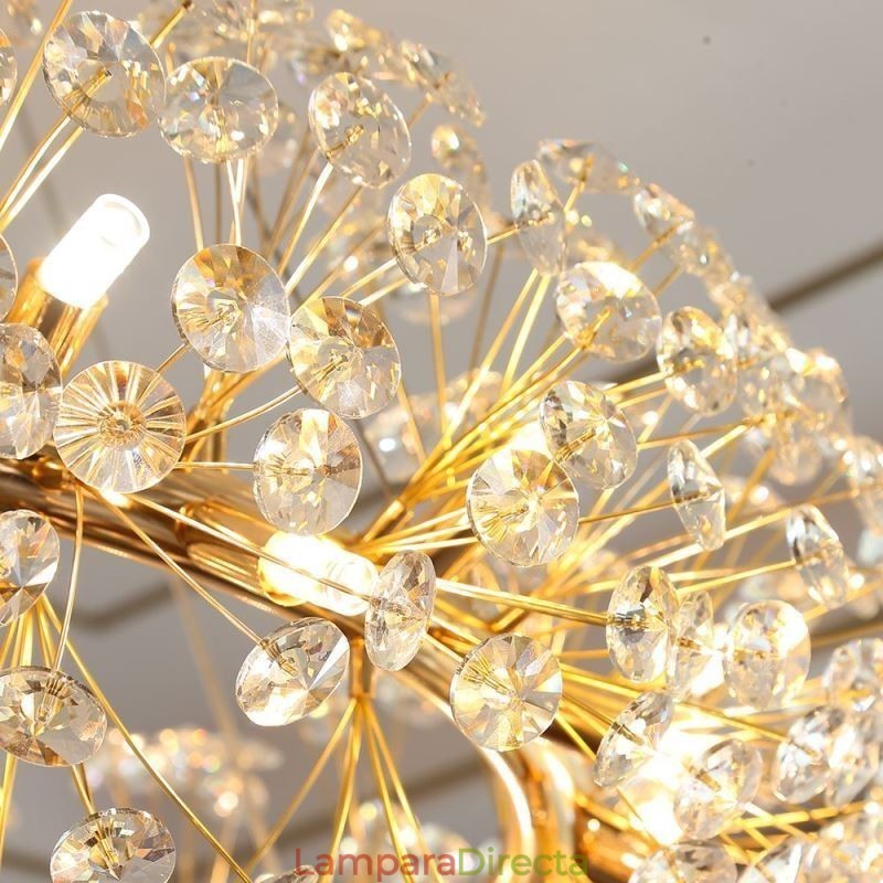 Lámpara colgante moderna minimalista de hierro forjado circular con forma de flor de sol.