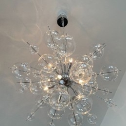 Lámpara colgante moderna minimalista de techo de cristal con burbujas