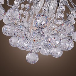 Lámpara de araña moderna contemporánea de cristal estilo mini de metal galvanizado con montaje empotrado