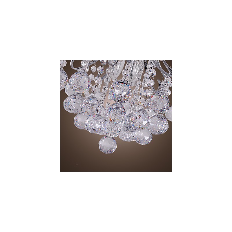 Lámpara de araña moderna contemporánea de cristal estilo mini de metal galvanizado con montaje empotrado